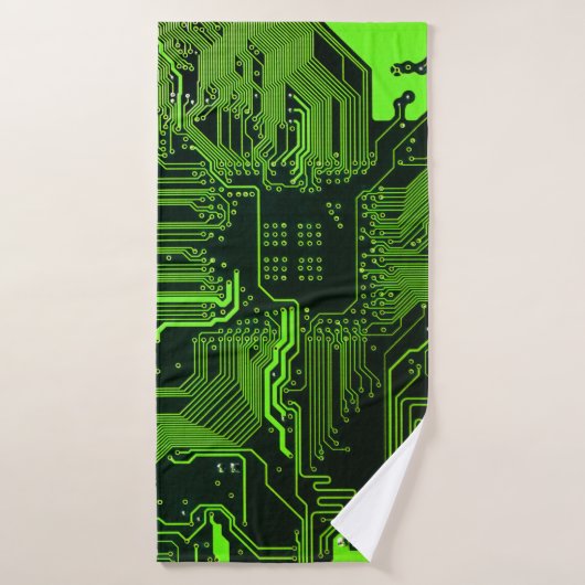 Geek Out Nerd PCB Groene Elektronische Circuit Boa Badhanddoek (Badhanddoek)