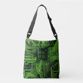 Geek Out Nerd PCB Groene Elektronische Circuit Boa Crossbody Tas (Voorkant)