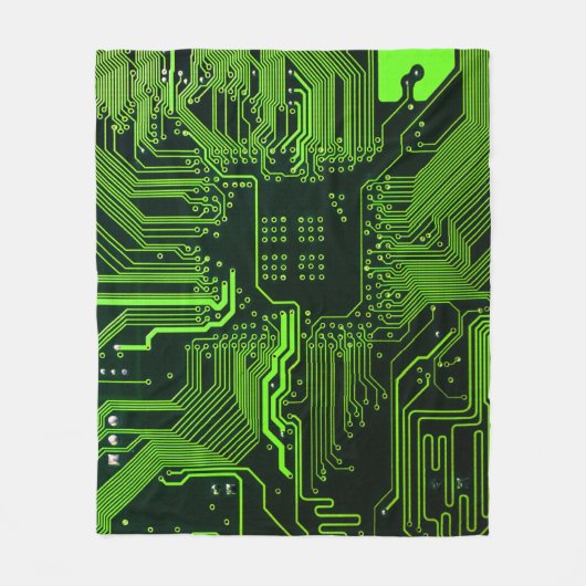 Geek Out Nerd PCB Groene Elektronische Circuit Boa Fleece Deken (Voorkant)