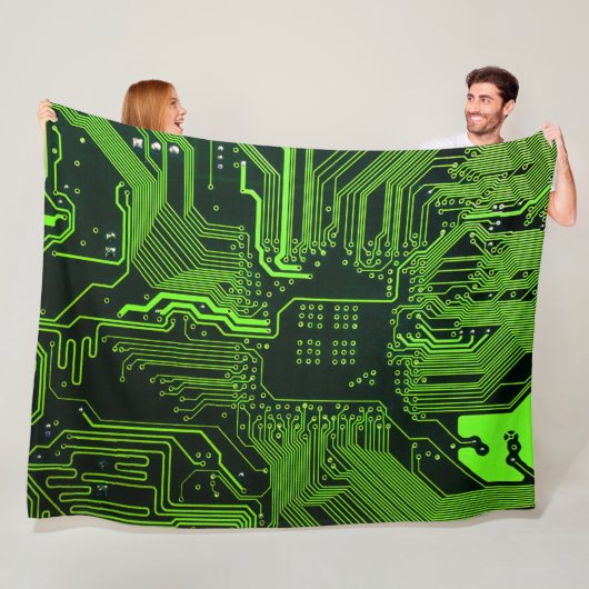 Geek Out Nerd PCB Groene Elektronische Circuit Boa Fleece Deken (In situ)