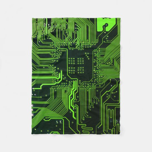 Geek Out Nerd PCB Groene Elektronische Circuit Boa Fleece Deken (Voorkant)