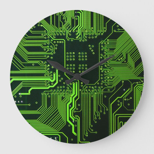 Geek Out Nerd PCB Groene Elektronische Circuit Boa Grote Klok (Voorkant)