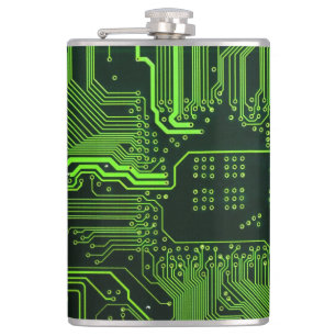 Geek Out Nerd PCB Groene Elektronische Circuit Boa Heupfles