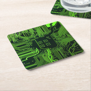Geek Out Nerd PCB Groene Elektronische Circuit Boa Kartonnen Onderzetters
