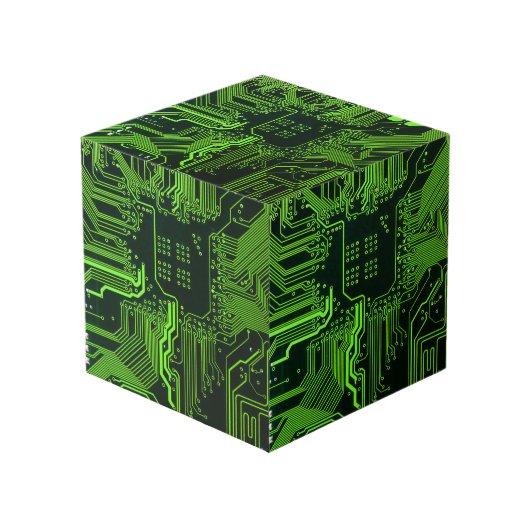Geek Out Nerd PCB Groene Elektronische Circuit Boa Kubus (Voorkant hoekig)