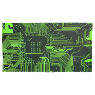 Geek Out Nerd PCB Groene Elektronische Circuit Boa Kussensloop
