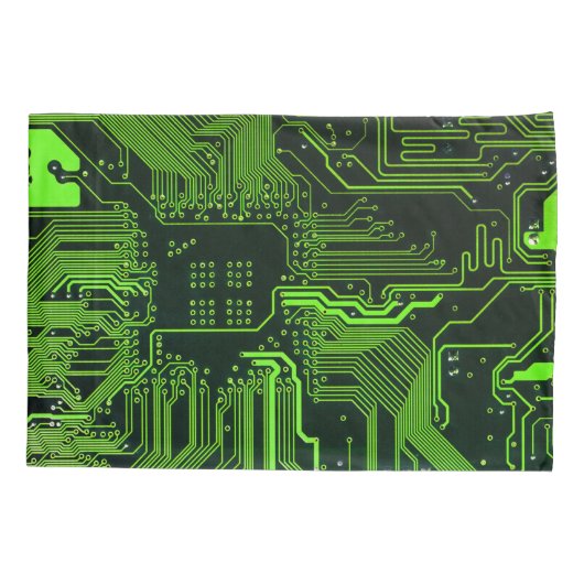 Geek Out Nerd PCB Groene Elektronische Circuit Boa Kussensloop (Achterkant)