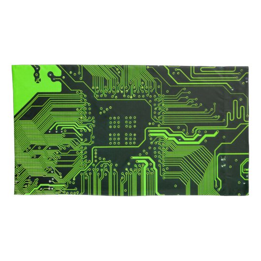 Geek Out Nerd PCB Groene Elektronische Circuit Boa Kussensloop (Achterkant-Rechts)