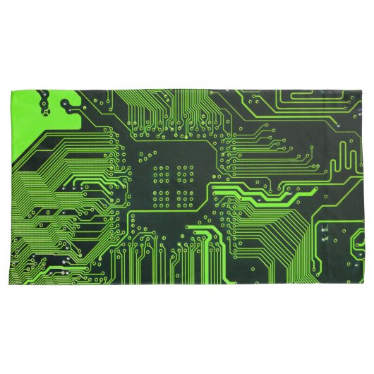 Geek Out Nerd PCB Groene Elektronische Circuit Boa Kussensloop (Voorkant-Rechts)