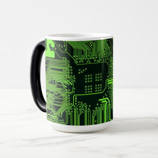 Geek Out Nerd PCB Groene Elektronische Circuit Boa Magische Mok (Voorkant links)