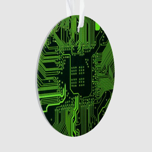 Geek Out Nerd PCB Groene Elektronische Circuit Boa Ornament (voorkant)
