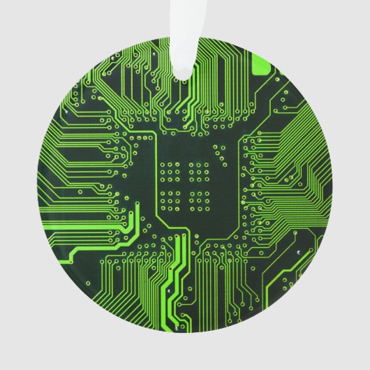 Geek Out Nerd PCB Groene Elektronische Circuit Boa Ornament (voorkant)