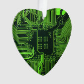 Geek Out Nerd PCB Groene Elektronische Circuit Boa Ornament (voorkant)