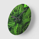 Geek Out Nerd PCB Groene Elektronische Circuit Boa Ronde Klok (Hoek)