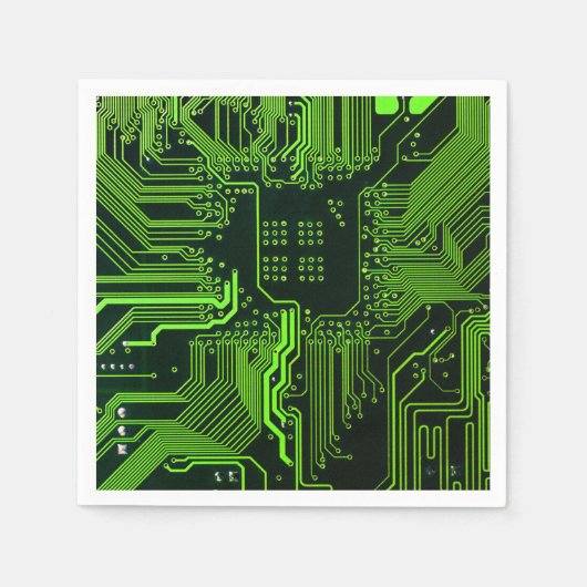Geek Out Nerd PCB Groene Elektronische Circuit Boa Servetten (Voorkant)