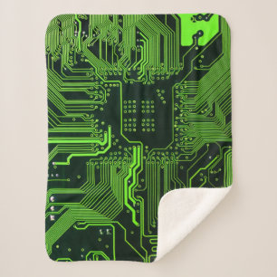 Geek Out Nerd PCB Groene Elektronische Circuit Boa Sherpa Deken