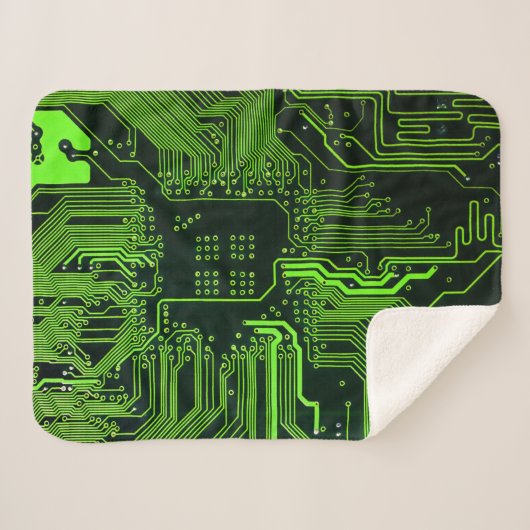 Geek Out Nerd PCB Groene Elektronische Circuit Boa Sherpa Deken (Voorkant (horizontaal))