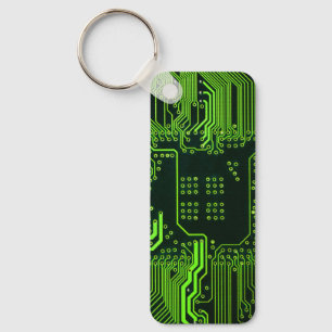 Geek Out Nerd PCB Groene Elektronische Circuit Boa Sleutelhanger
