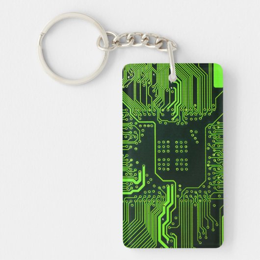 Geek Out Nerd PCB Groene Elektronische Circuit Boa Sleutelhanger (Voorkant)