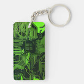Geek Out Nerd PCB Groene Elektronische Circuit Boa Sleutelhanger (achterkant)