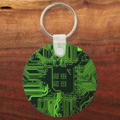 Geek Out Nerd PCB Groene Elektronische Circuit Boa Sleutelhanger (Voorkant)