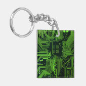 Geek Out Nerd PCB Groene Elektronische Circuit Boa Sleutelhanger (Voorkant Links)