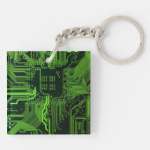 Geek Out Nerd PCB Groene Elektronische Circuit Boa Sleutelhanger (Achterkant)