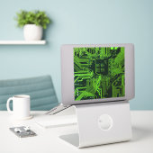 Geek Out Nerd PCB Groene Elektronische Circuit Boa Sticker (Laptop op bureau)