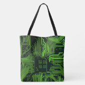 Geek Out Nerd PCB Groene Elektronische Circuit Boa Tote Bag (Achterkant)