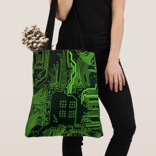 Geek Out Nerd PCB Groene Elektronische Circuit Boa Tote Bag