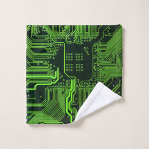 Geek Out Nerd PCB Groene Elektronische Circuit Boa Washandje
