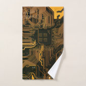 Geek Out Nerd PCB Sinaasappel Electronic Circuit B Bad Handdoek (Handdoek)