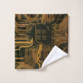 Geek Out Nerd PCB Sinaasappel Electronic Circuit B Bad Handdoek (Wasdoekje)