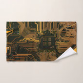Geek Out Nerd PCB Sinaasappel Electronic Circuit B Bad Handdoek (Handdoek)