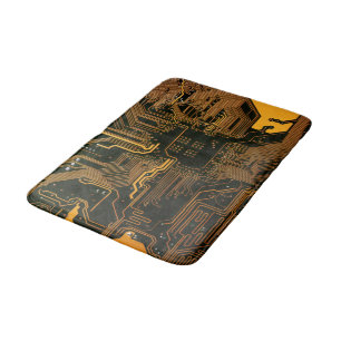 Geek Out Nerd PCB Sinaasappel Electronic Circuit B Badmat