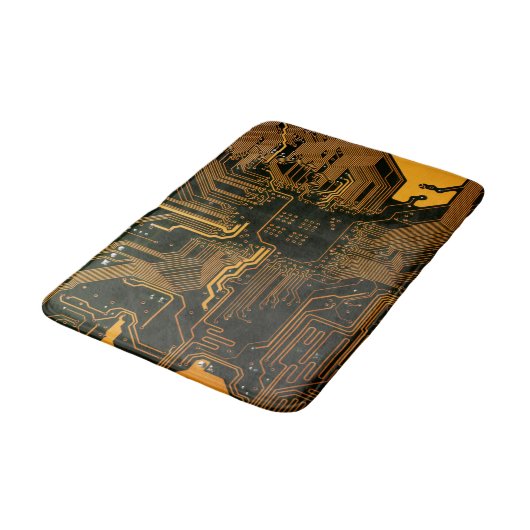 Geek Out Nerd PCB Sinaasappel Electronic Circuit B Badmat (Gekanteld)