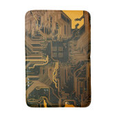 Geek Out Nerd PCB Sinaasappel Electronic Circuit B Badmat (Voorkant Verticaal)