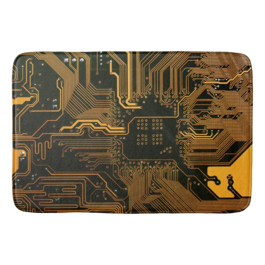 Geek Out Nerd PCB Sinaasappel Electronic Circuit B Badmat (Voorkant)