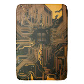Geek Out Nerd PCB Sinaasappel Electronic Circuit B Badmat (Voorkant Verticaal)