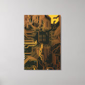 Geek Out Nerd PCB Sinaasappel Electronic Circuit B Canvas Afdruk (Voorkant)