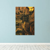 Geek Out Nerd PCB Sinaasappel Electronic Circuit B Canvas Afdruk (Insitu (Houten vloer))