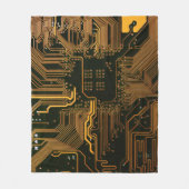 Geek Out Nerd PCB Sinaasappel Electronic Circuit B Fleece Deken (Voorkant)