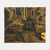 Geek Out Nerd PCB Sinaasappel Electronic Circuit B Fleece Deken (Voorkant (Horizontaal))