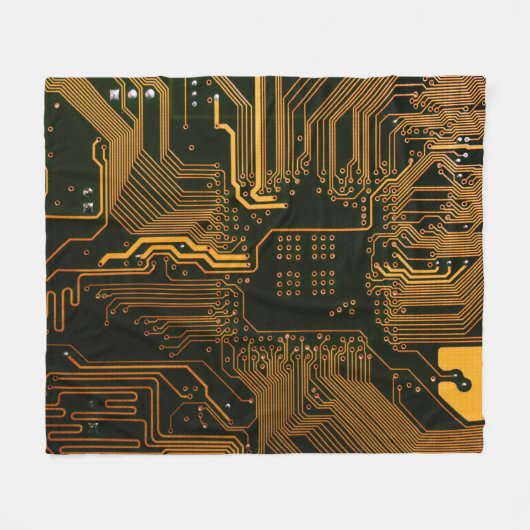 Geek Out Nerd PCB Sinaasappel Electronic Circuit B Fleece Deken (Voorkant (Horizontaal))