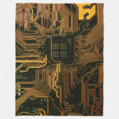Geek Out Nerd PCB Sinaasappel Electronic Circuit B Fleece Deken (Voorkant)