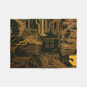 Geek Out Nerd PCB Sinaasappel Electronic Circuit B Fleece Deken (Voorkant (Horizontaal))