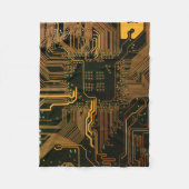 Geek Out Nerd PCB Sinaasappel Electronic Circuit B Fleece Deken (Voorkant)