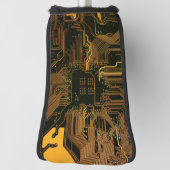 Geek Out Nerd PCB Sinaasappel Electronic Circuit B Golfheadcover (Draai 90)