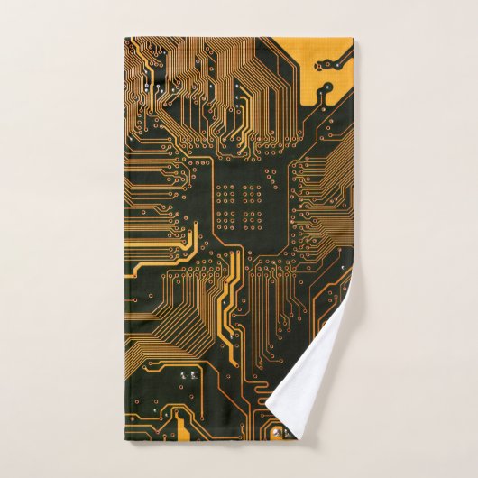 Geek Out Nerd PCB Sinaasappel Electronic Circuit B Handdoek (Handdoek)