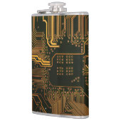 Geek Out Nerd PCB Sinaasappel Electronic Circuit B Heupfles (Links)